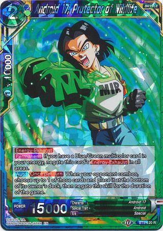 Android 17, Protector of Wildlife - BT8-120 - Rare Malicious Machinations Singles