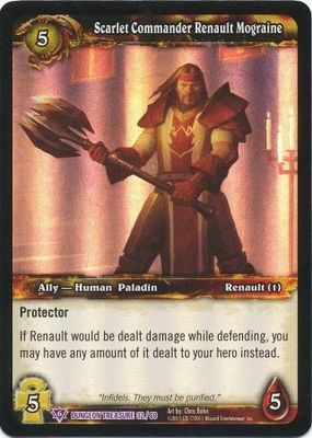 Scarlet Commander Renault Mograine - Dungeon Treasure 32/60 - Epic Rare Foild WoW: Dungeon Deck Treasure Pack Singles