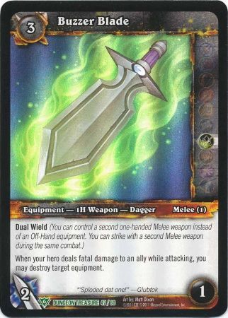 Buzzer Blade - Dungeon Treasure 47/60 - Uncommon Foild WoW: Dungeon Deck Treasure Pack Singles