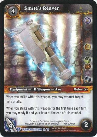 Smite&#39;s Reaver - Dungeon Treasure 54/60 - Rare Foild WoW: Dungeon Deck Treasure Pack Singles