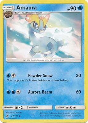 Amaura - 27/131 - Uncommon Sun &amp; Moon: Forbidden Light Singles