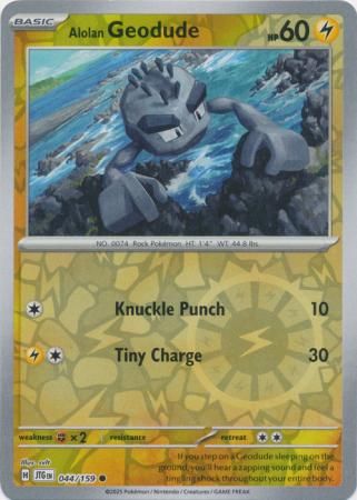 Alolan Geodude - 044/159 - Common Reverse Holo Scarlet &amp; Violet: Journey Together Reverse Holo Singles