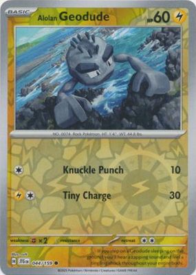 Alolan Geodude - 044/159 - Common Reverse Holo Scarlet &amp; Violet: Journey Together Reverse Holo Singles