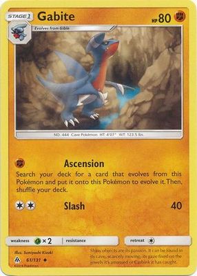 Gabite - 61/131 - Uncommon Sun &amp; Moon: Forbidden Light Singles
