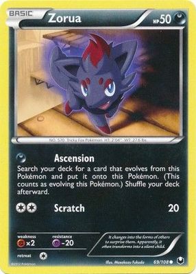 Zorua - 69/108 - Common Black &amp; White 5: Dark Explorers Singles
