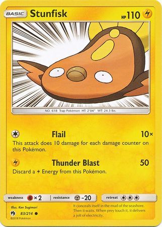 Stunfisk - 83/214 - Common Sun &amp; Moon: Lost Thunder Singles