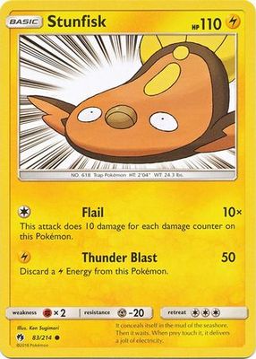 Stunfisk - 83/214 - Common Sun &amp; Moon: Lost Thunder Singles