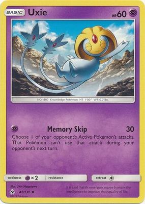 Uxie - 41/131 - Uncommon Sun &amp; Moon: Forbidden Light Singles
