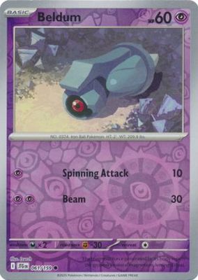 Beldum - 061/159 - Common Reverse Holo Scarlet &amp; Violet: Journey Together Reverse Holo Singles