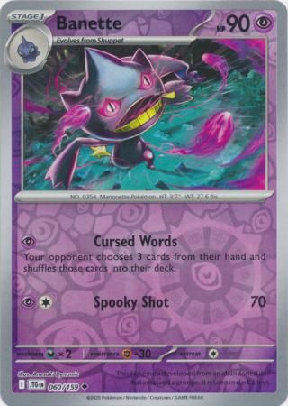 Banette - 060/159 - Uncommon Reverse Holo Scarlet &amp; Violet: Journey Together Reverse Holo Singles