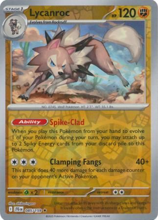 Lycanroc - 085/159 - Reverse Holo Rare Scarlet &amp; Violet: Journey Together Reverse Holo Singles
