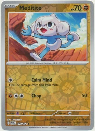 Meditite - 078/142 - Common Reverse Holo Scarlet &amp; Violet: Stellar Crown Reverse Singles