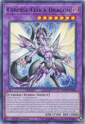 Cyberse Clock Dragon - MP19-EN180 - Rare 1st Edition Yu-Gi-Oh! 2019 Mega-Tins: Gold Sarcophagus Tin Mega Pack Singles