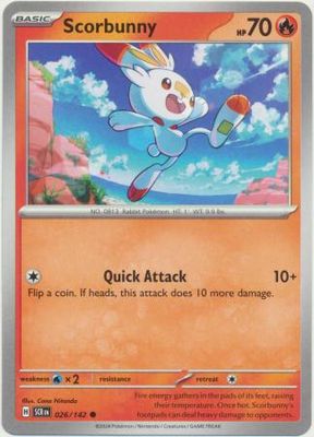 Scorbunny - 026/142 - Common Scarlet &amp; Violet: Stellar Crown Singles