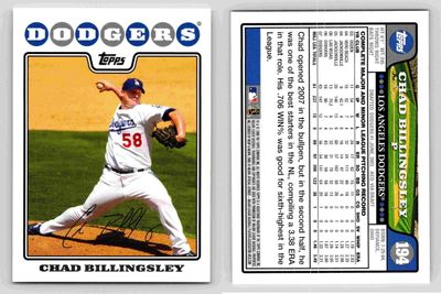 Chad Billingsley 194 Baseball Card