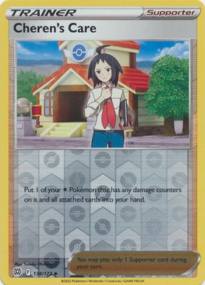 Cheren&#39;s Care - 134/172 - Uncommon Reverse Holo Sword &amp; Shield: Brilliant Stars Reverse Holo Singles