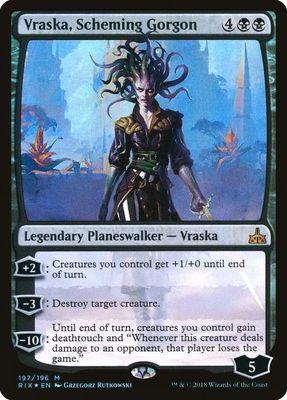 Vraska, Scheming Gorgon 197/196 -Foild Rivals of Ixalan (RIX) Rivals of Ixalan (espanol)