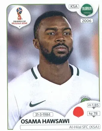 Osama Hawsawi 2018 Panini World Cup Stickers Russia #43  Saudi Arabia Official