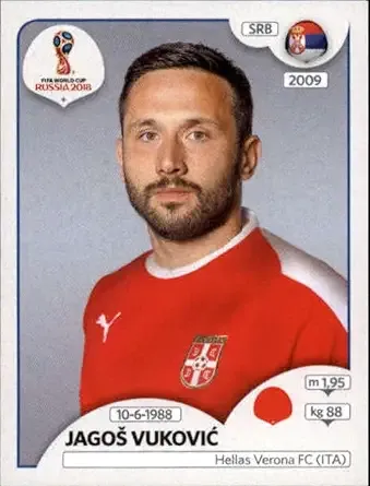 Jagos Vukovic  2018 Panini World Cup Stickers Russia #409 Serbia Soccer Sticker