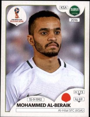 Mohammed Al-Breik 2018 Panini World Cup Stickers Russia #49