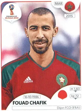 Fouad Chafik 2018 Panini World Cup Stickers Russia #146 Morocco Futbol Soccer