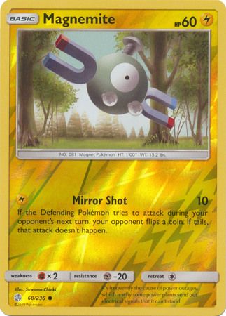 Magnemite - 68/236 - Common Reverse Holo Sun &amp; Moon: Cosmic Eclipse Reverse Holo Singles
