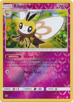 Ribombee - 96/147 - Uncommon Reverse Holo Sun &amp; Moon: Burning Shadows Reverse Holo Singles