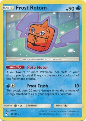 Frost Rotom - 41/156 - Rare Sun &amp; Moon: Ultra Prism Singles