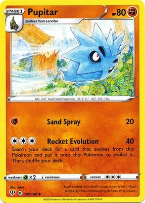 Pupitar - 087/189 - Uncommon Sword &amp; Shield: Darkness Ablaze Singles