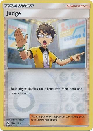 Judge - 108/131 - Uncommon Reverse Holo Sun &amp; Moon: Forbidden Light Reverse Holo Singles