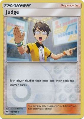 Judge - 108/131 - Uncommon Reverse Holo Sun &amp; Moon: Forbidden Light Reverse Holo Singles