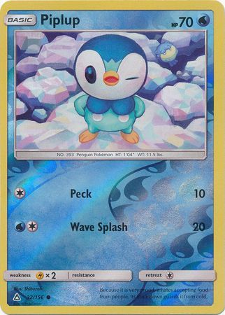 Piplup - 32/156 - Common Reverse Holo Sun &amp; Moon: Ultra Prism Reverse Holo Singles