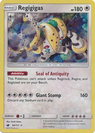 Regigigas - 84/111 - Holo Rare Sun &amp; Moon: Crimson Invasion Singles