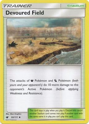 Devoured Field - 93/111 - Uncommon Sun &amp; Moon: Crimson Invasion Singles
