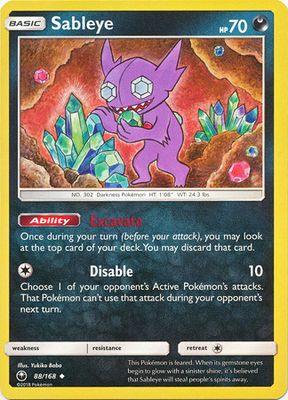 Sableye - 88/168 - Uncommon Sun &amp; Moon: Celestial Storm Singles