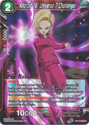 Android 18, Universe 7 Challenger - BT14-013 - Pre-Release Promo Cross Spirits Pre-Release Promos