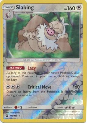 Slaking - 115/168 - Holo Rare Reverse Holo Sun &amp; Moon: Celestial Storm Reverse Holo Singles