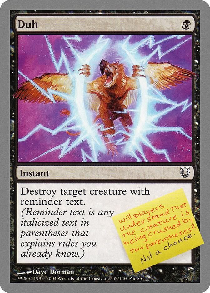 Duh 52/140- Unhinged (UNH) Unhinged