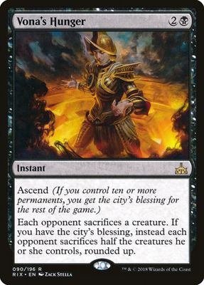 Vona&#39;s Hunger 090/196- Rivals of Ixalan (RIX) Rivals of Ixalan