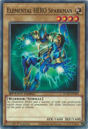 Elemental HERO Sparkman - SGX2-ENA04 - Common 1st Edition Speed Duel GX: Midterm Paradox Box Singles