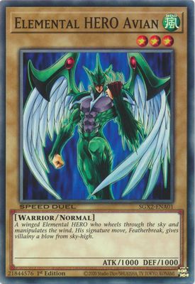 Elemental HERO Avian - SGX2-ENA01 - Common 1st Edition Speed Duel GX: Midterm Paradox Box Singles