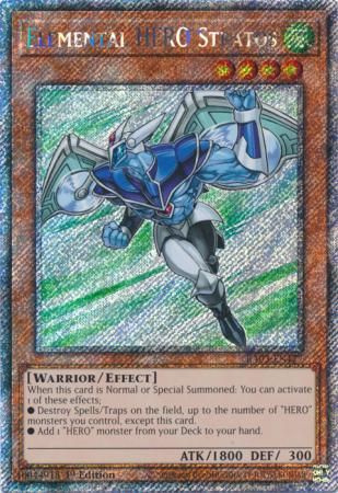 Elemental HERO Stratos - RA03-EN177 - Platinum Secret Rare 1st Edition Quarter Century Bonanza 1st Edition Singles