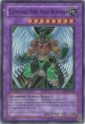 Elemental Hero Wild Wingman - EOJ-EN035 - Super Rare 1st Edition Enemy Of Justice [EOJ] 1st Edition Singles