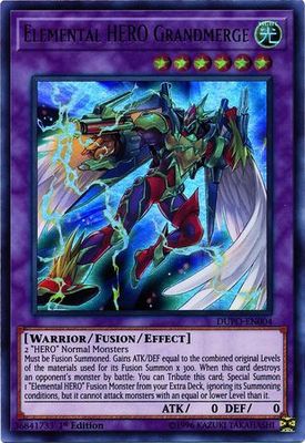 Elemental HERO Grandmerge - DUPO-EN004 - Ultra Rare 1st Edition Duel Power 1st Edition Singles