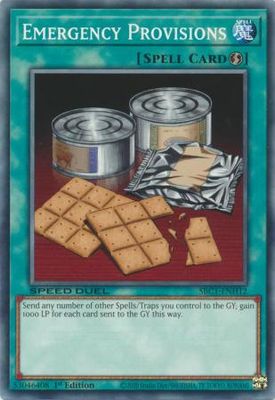 Emergency Provisions - SBC1-ENH12 - Common 1st Edition Speed Duel: Streets of Battle City Singles