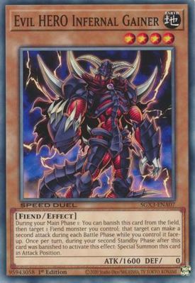 Evil HERO Infernal Gainer - SGX3-ENA07 - Common 1st Edition Speed Duel GX: Duelists of Shadows Singles