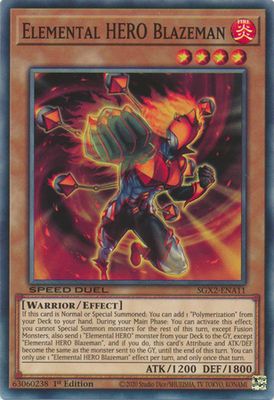 Elemental HERO Blazeman - SGX2-ENA11 - Common 1st Edition Speed Duel GX: Midterm Paradox Box Singles