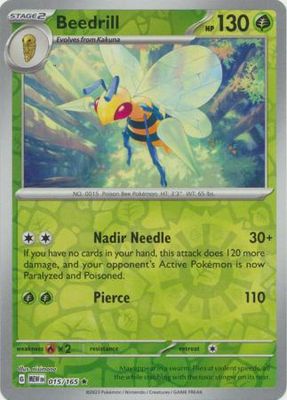 Beedrill - 015/165 - Holo Rare Reverse Holo Scarlet &amp; Violet 151 Reverse Holo Singles