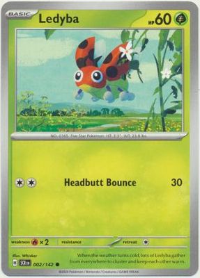 Ledyba - 002/142 - Common Scarlet &amp; Violet: Stellar Crown Singles  (Japones)