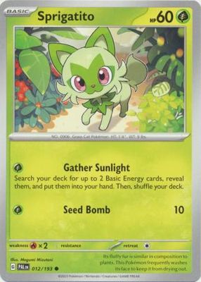 Sprigatito - 012/193 - Common Scarlet &amp; Violet: Paldea Evolved Singles